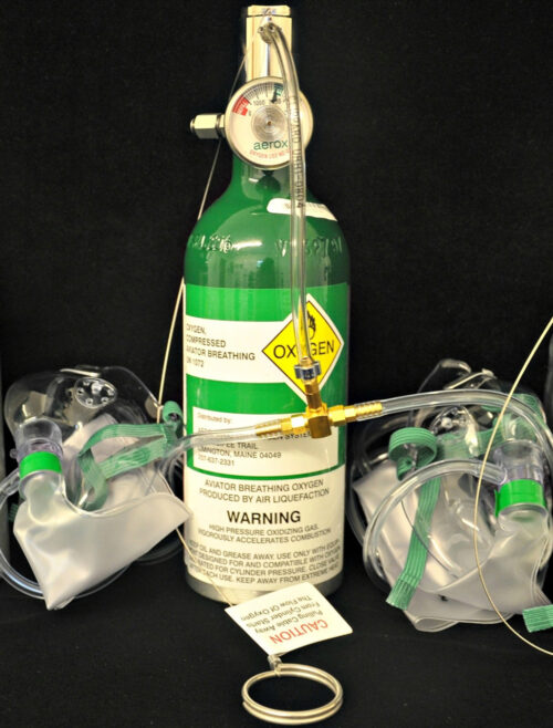 PrO2-4-2, Emergency Oxygen System for Two Users. 4 Cubic Foot bottle