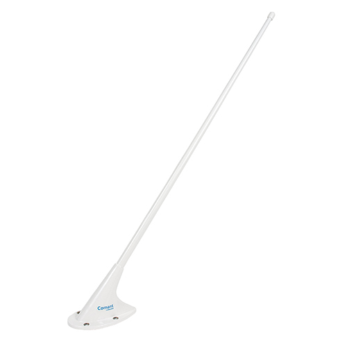 VHF ROD ANTENNA/BNC Female Connector, 118-137 MHz, 50 Ohms, 50 Watts, Airspeed 250 Knots, 4 Hole Mount & a White Finish.