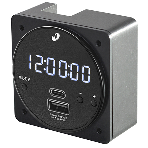 CH93 CHRONOS Digital Clock MAX Power USB Charger | USB-A & USB-C port